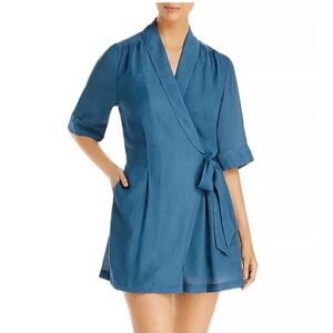 BROCHU WALKER Halsey Wrap Dress Sz Small Vacation Quiet Luxury Old Money Coastal